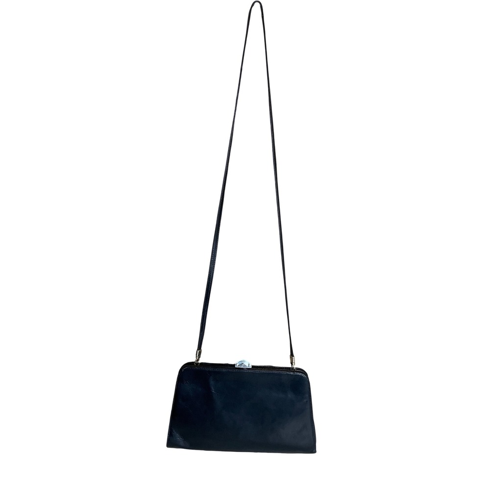 Vintage Nordstrom Leather Convertible Shoulder Bag / Clutch Black Made in Italy